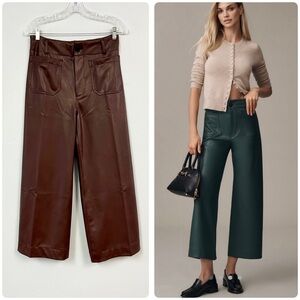 MAEVE — Anthropologie The Colette Faux Leather Cropped Wide-Leg Pants - Size 29